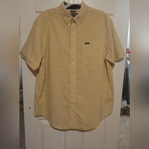 Chaps Easy Care Yellow & White Checkered Men's Button Down Shirt Sz XL